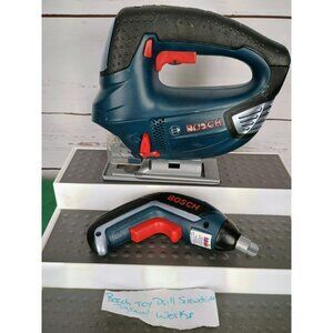 Theo Klein BOSCH Toy Drill Screwdriver Jigsaw w/Sounds‎ & Lights Working + tool